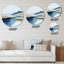 Décoration murale ronde en métal «Blue Waves Heights Golden Coastal - Lake Mountains»-676466492