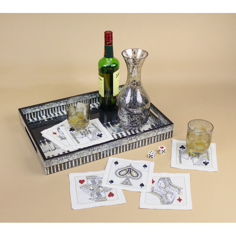 Cocktail House of Card 8 Piece Linen Napkin Set
