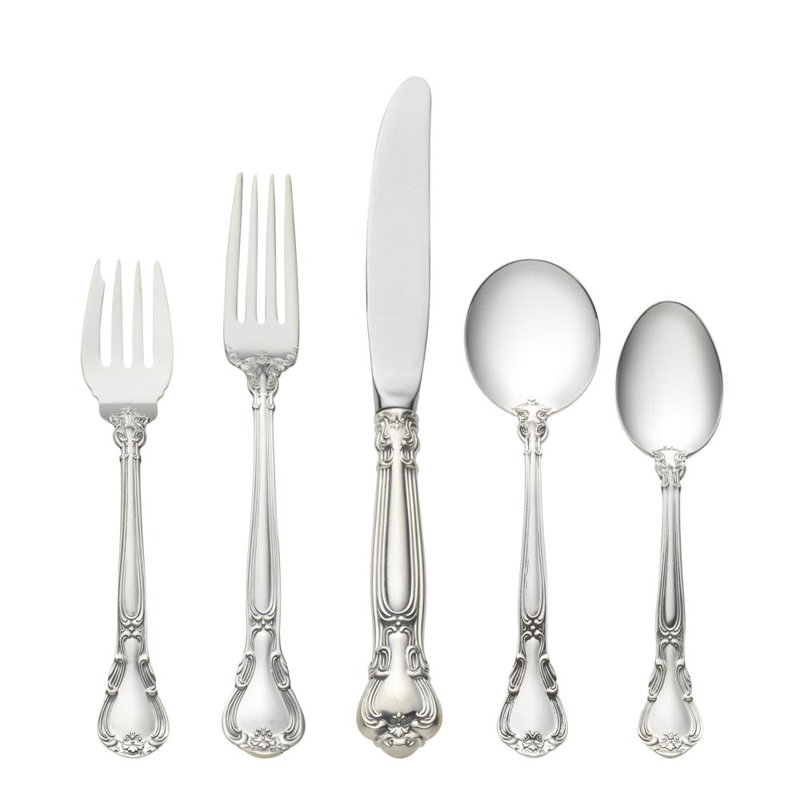 Chantilly 5 Piece Sterling silver Flatware Set, Service for 1
