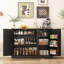 Buffet Farmhouse avec portes de grange, armoire de rangement de cuisine 47,2 po-81376922