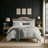 Indali Taupe Standard Cotton 3 Piece Duvet Cover Set-73673833
