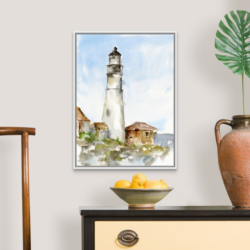 Étude du phare Plein Air I par Ethan Harper - reproduction d'art, H 26 po x l 20 po x P 1,75 po, Toile blanche encadrée