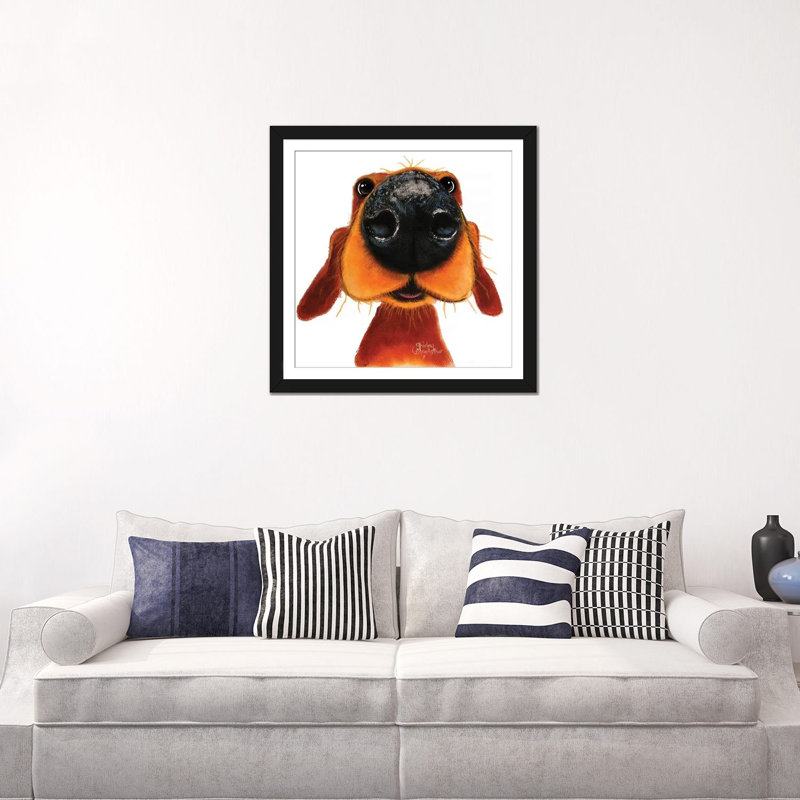 Shirley Macarthur «Nosy Nando», reproduction sur toile tendue, Papier d'art encadré noir, Blanc, H 24 po x l 24 po x P 1 po