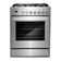 Cosmo 30 in. Nebula Collection 5.0 cu. ft. Gas Range, 5 Burners, Rapid Convection Oven, Cast Iron Grates in Stainless Steel