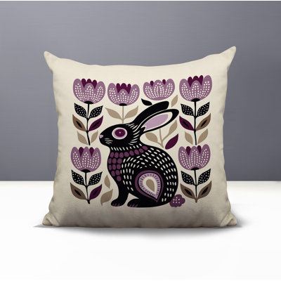 Zuko Rabbit Reversible Indoor/Outdoor Square Pillow
