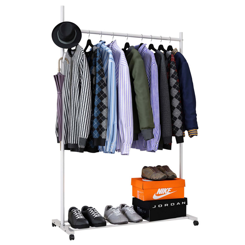 Bonville 100cm Rolling Clothing Rack, White