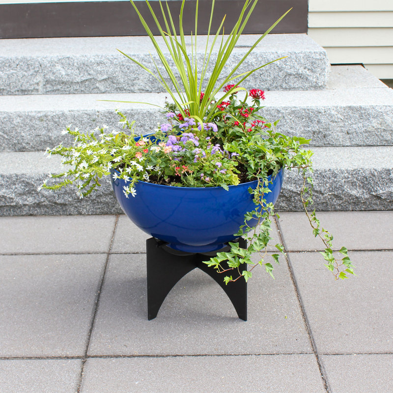 Norma I Metal Pot Planter, French Blue, 18" H x 20" W x 20" D