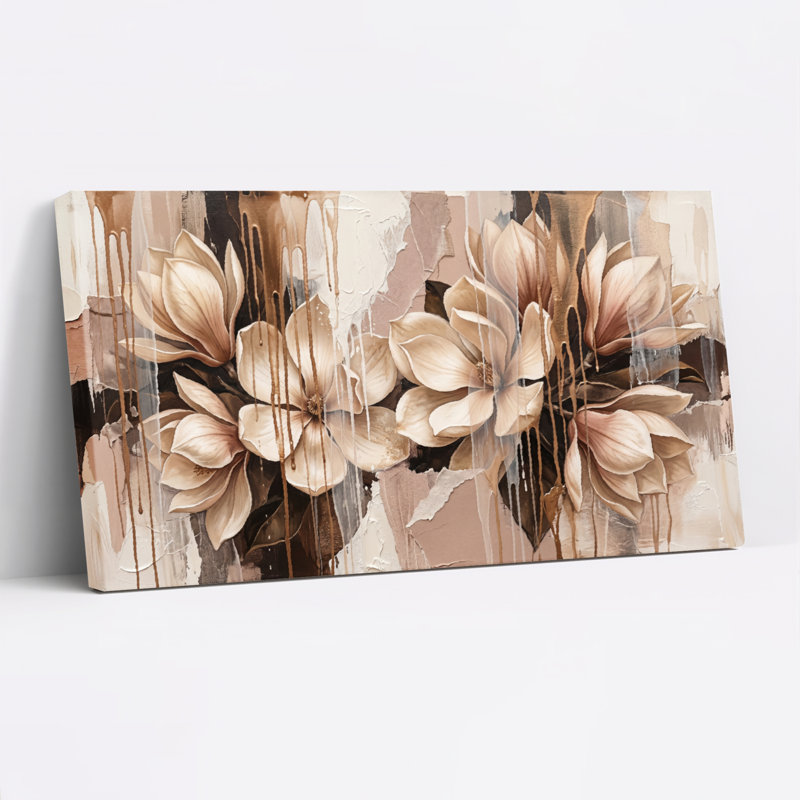 Ensemble de 1 toile murale à motif floral, 32“W x 16”H, Wrapped Canvas