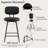 26" Modern Upholstered Swivel and Adjustable Height Bar Stool with Footrest (Set of 2)-641088511