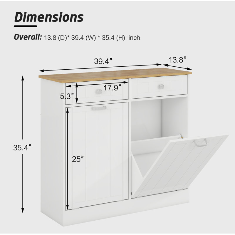 Armoire inclinable à deux compartiments, armoire de tri autoportante, panier à linge, blanc