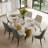 Dashona White Rectangular Sintered Stone Dining Table with Double Pedestals-1561481552-1561481557