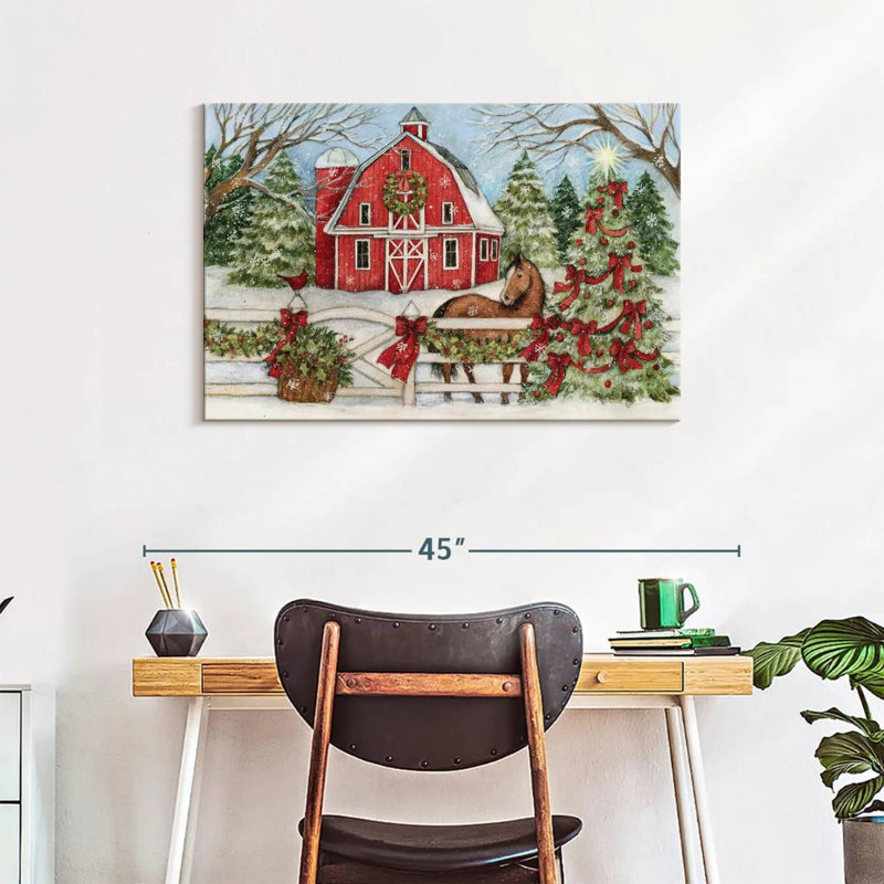 Lelend Winter Barn Horse, 24" H x 36" W