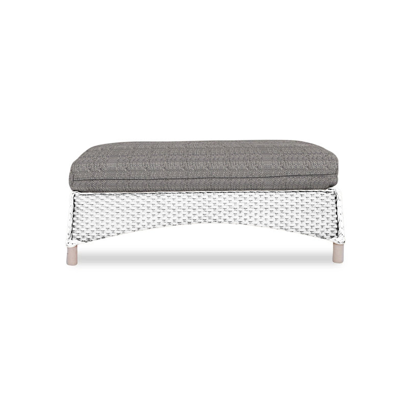 Mandalay Outdoor Ottoman, Rumba Stonewashed, White