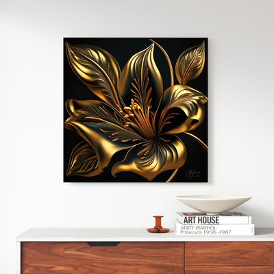 «Glamourous Lily On Black II», art floral lys mural