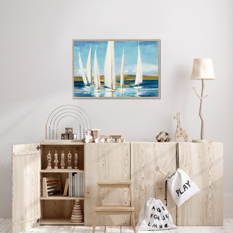 Horizon by Julia Purinton - Painting, 65cm H x 95cm W, Natural Wood Framed Paper Print
