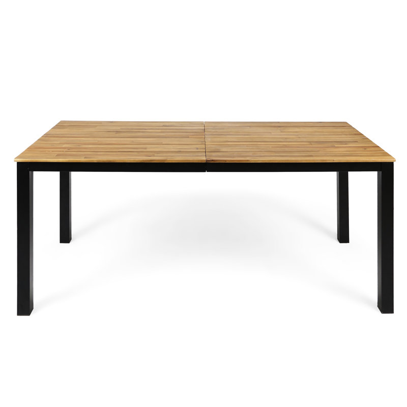 Table de salle à manger en bois et en fer de 34 po de profondeur x 69,51 po de largeur, H 30 po avec pieds