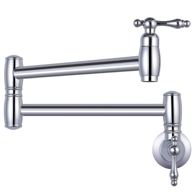 Wall Mount Pot Filler Kitchen Faucet, Single Handle Kitchen Faucets, Chrome