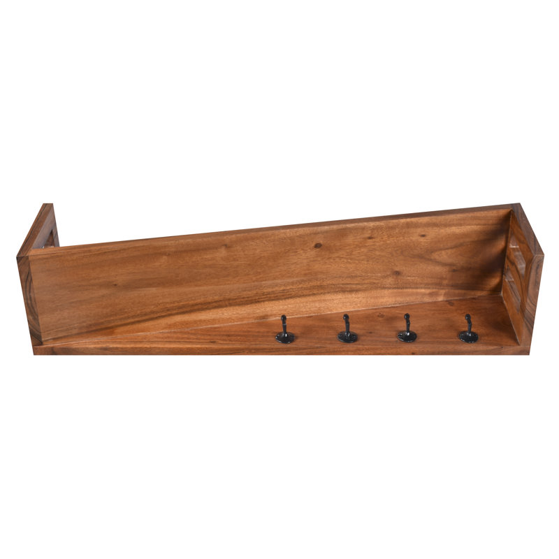 Bergquist Solid Wood Wall 4 - Hook Wall Mounted Coat Rack