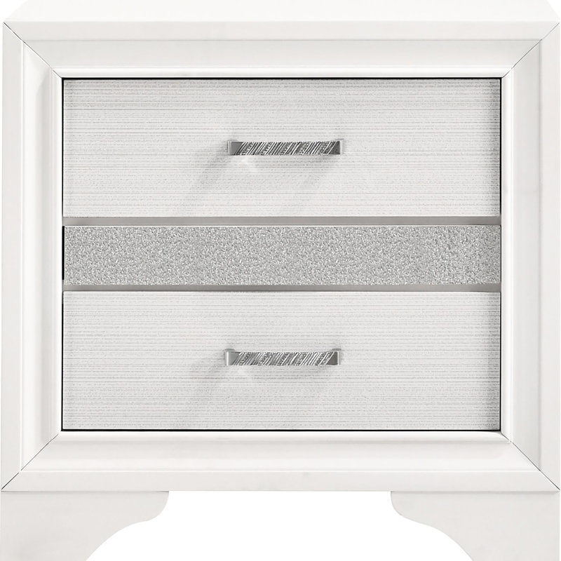 Table de chevet blanche 2 pour chambre à coucher avec rangement secret - 2 tiroirs modernes et support dissimulé