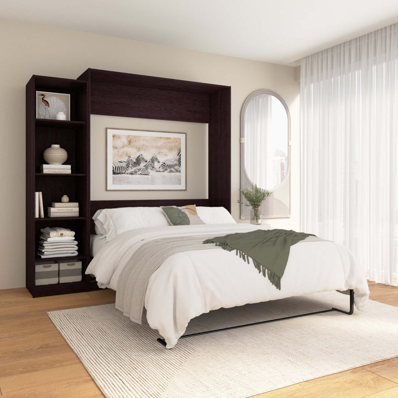 Oneybrook Metal Murphy Bed, Platinum Gray, Queen