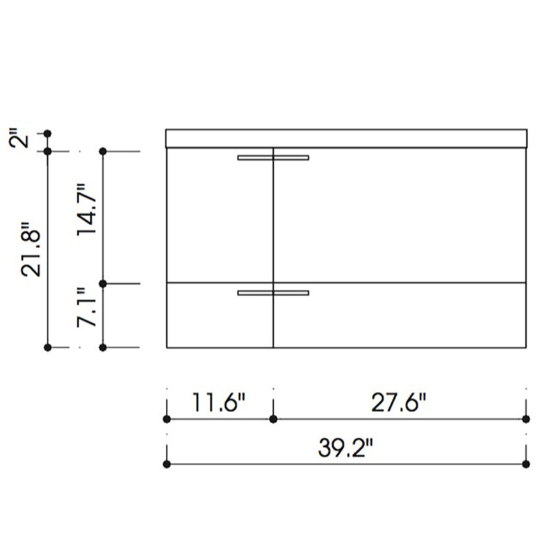 Ensemble de meuble-lavabo mural simple 39 po Letourneau, Mélèze Canapa