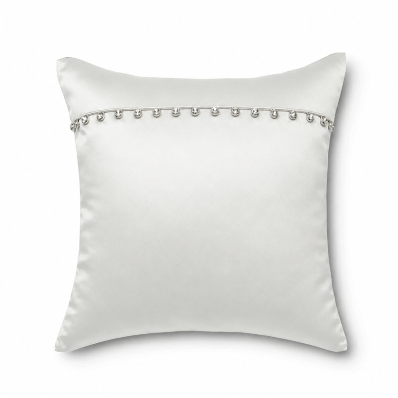 Charmeuse Silk Square Pillow Cover & Insert, White