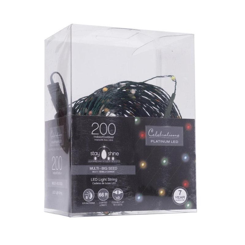  LED Micro Dot/Fairy Multicolored 200 ct String Christmas Lights 5.5 ft.