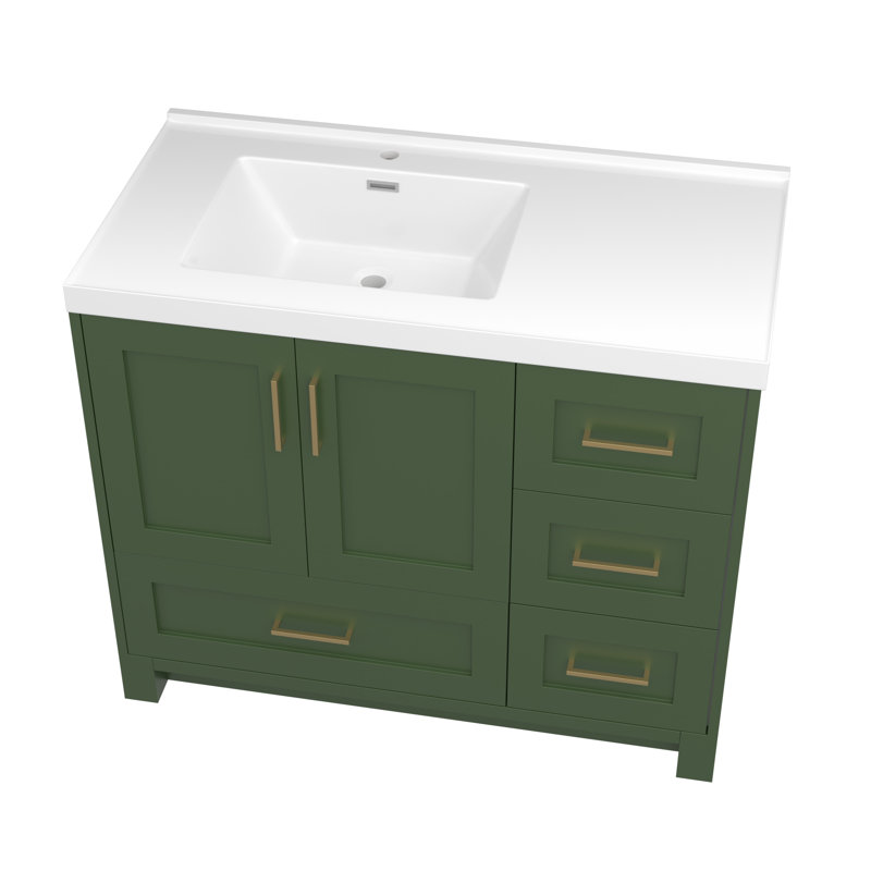 Ensemble de meuble-lavabo autoportant 42 po, Vert, Or