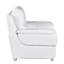 Chaise en cuir véritable avec pieds en acier inoxydable et structure en bois massif, chaise rembourrée à 3 couches de mousse blanche, pieds