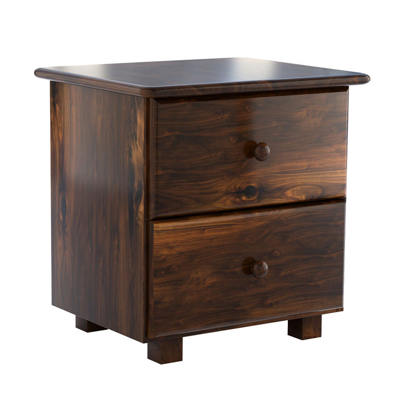 Nodax Bedside Cabinet Table For Bedroom - Elegant Stylish 2-Drawer Wooden Nightstand Table (B2), Walnut