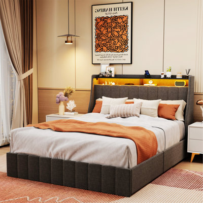 Shraz Upholstered Platform Bed -  Orren Ellis, D2DF6BE6BE544F77A94465259E85455D