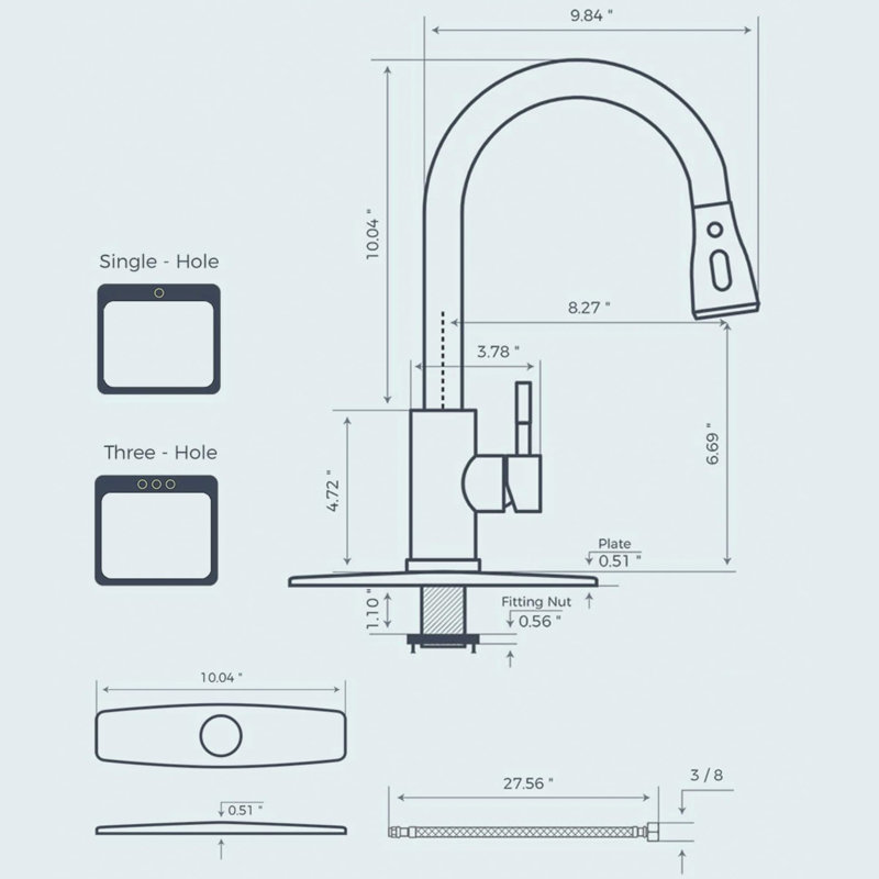 Black Kitchen Faucet with Pull Down Sprayer