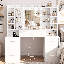 Dressing Table with Mirror, 10 LED Lights, 3 Light Modes with 6 Brightness Levels, Vanity with 7 Drawers and 8 Storage Shelves, Vanity Table with Power Socket, Modern White