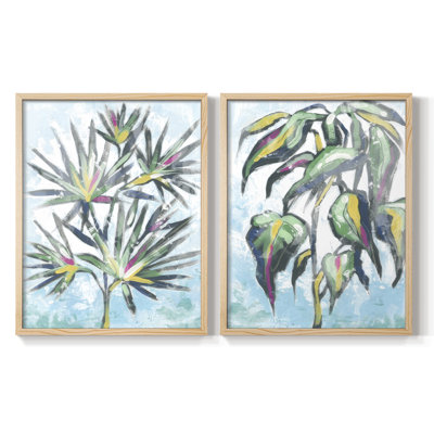 «Candy Palm Fresco III», reproduction encadrée de qualité supérieure - prête à être accrochée - aucun clou requis - aucun clou requis