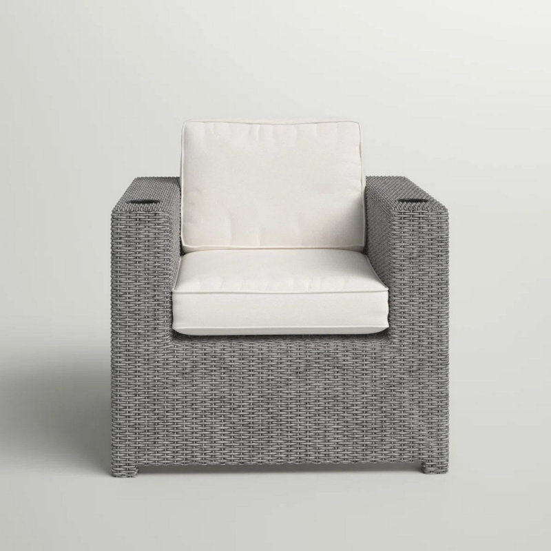 Fauteuil club Aviara - gris, Coussin beige / structure grise