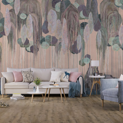Enchanted Hanging Botanical Elements Wallpaper Mural
