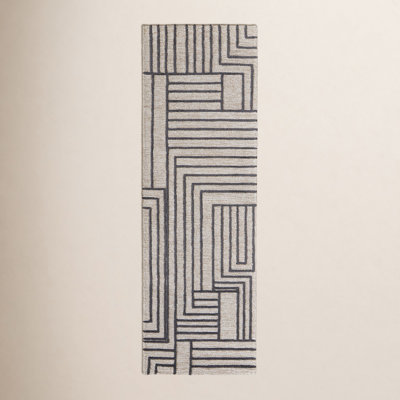 Gansett Tan Brown Hand-Woven Geometric Rug