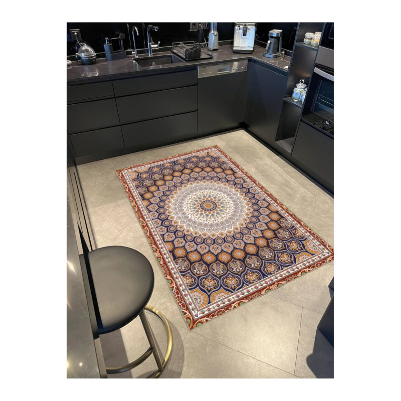 Multicolored Traditional Motif Ethnic Patterned Vintage Decorative Carpet, Rectangle 4'8" x 6'7"