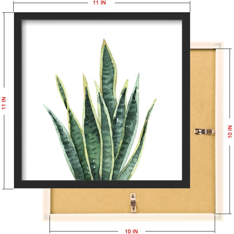 Ensemble d'art mural de salle de bain de 4 impressions murales botaniques de plantes vertes pour décoration de chambre à coucher (10 x 10)
