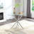Round Glass Table w/ Stainless Steel Legs for Kitchen, Living Room, Small Spaces & Breakfast Nooks-92763698