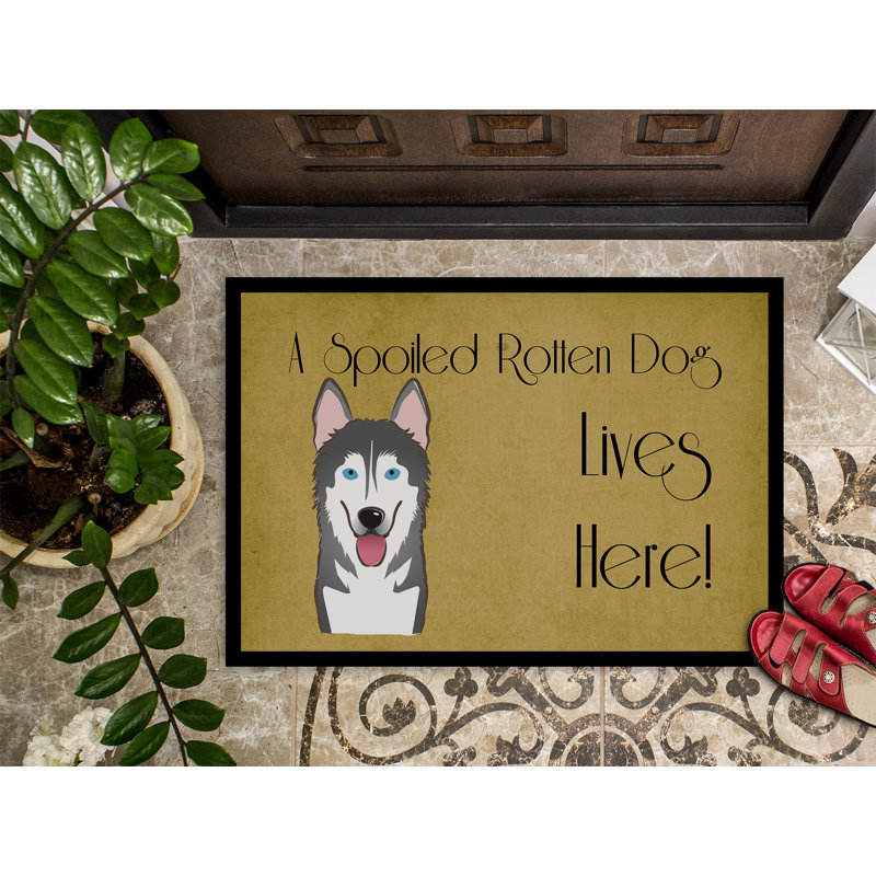 Paillasson d’extérieur antidérapant de Vail Alaskan Malamute, Rectangle 1 pi 6 po x 2 pi 3 po