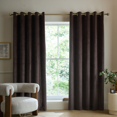 Super Thermal Blackout Matt Velour Eyelet Curtains
