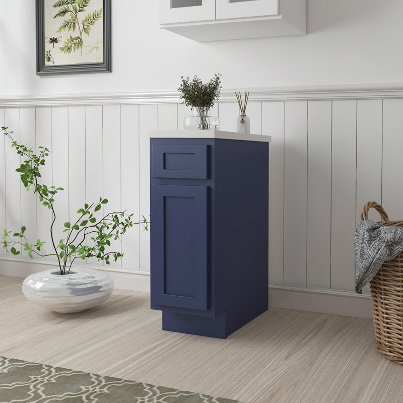 12'' Free-standing Single Bathroom Vanity Base Only, Blue