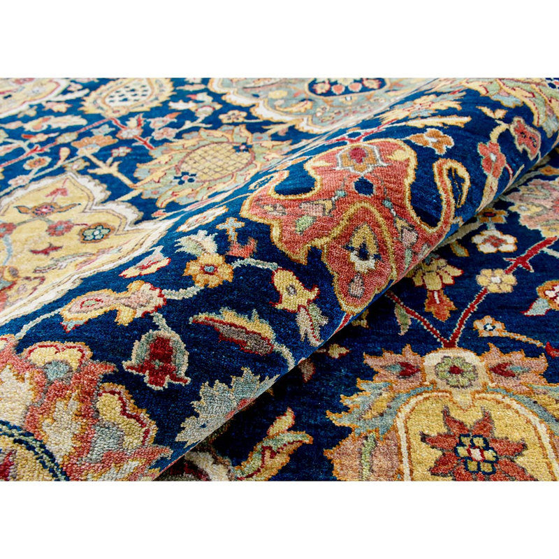 Bakshahesh Wool Oriental Area Rug in Navy/Rust, Rectangle 8' x 10'