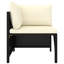 Canapé modulaire d'extérieur Nilo, rotin, crème, noir