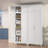 White Metal Pantry Cabinet, 90" Tall Storage with Adjustable Shelves, 32"W x 16"D, Freestanding Cabinet for Kitchen, Living Room or Dining Room-1846389777