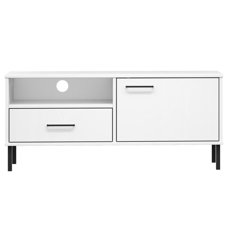 Meuble télé en bois massif pour téléviseur de 48 po ou moins Dansk, Blanc