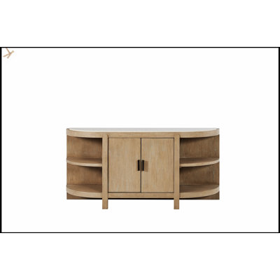 Curved 2-Door Console Table With Marble Top, Combining Elegance And Functionality For Modern Living Spaces.