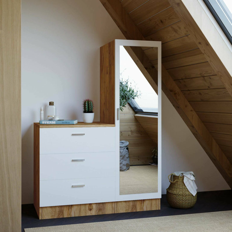 Dmarango Hall Tree 60cm Wide, Oak/White