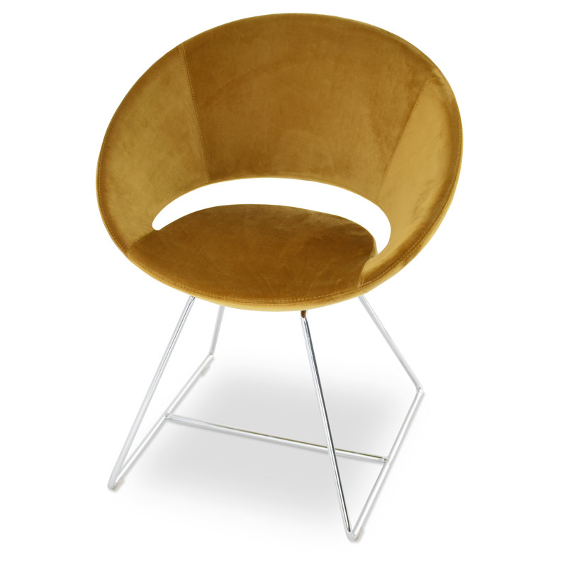 Fauteuil Crescent, Velours doré